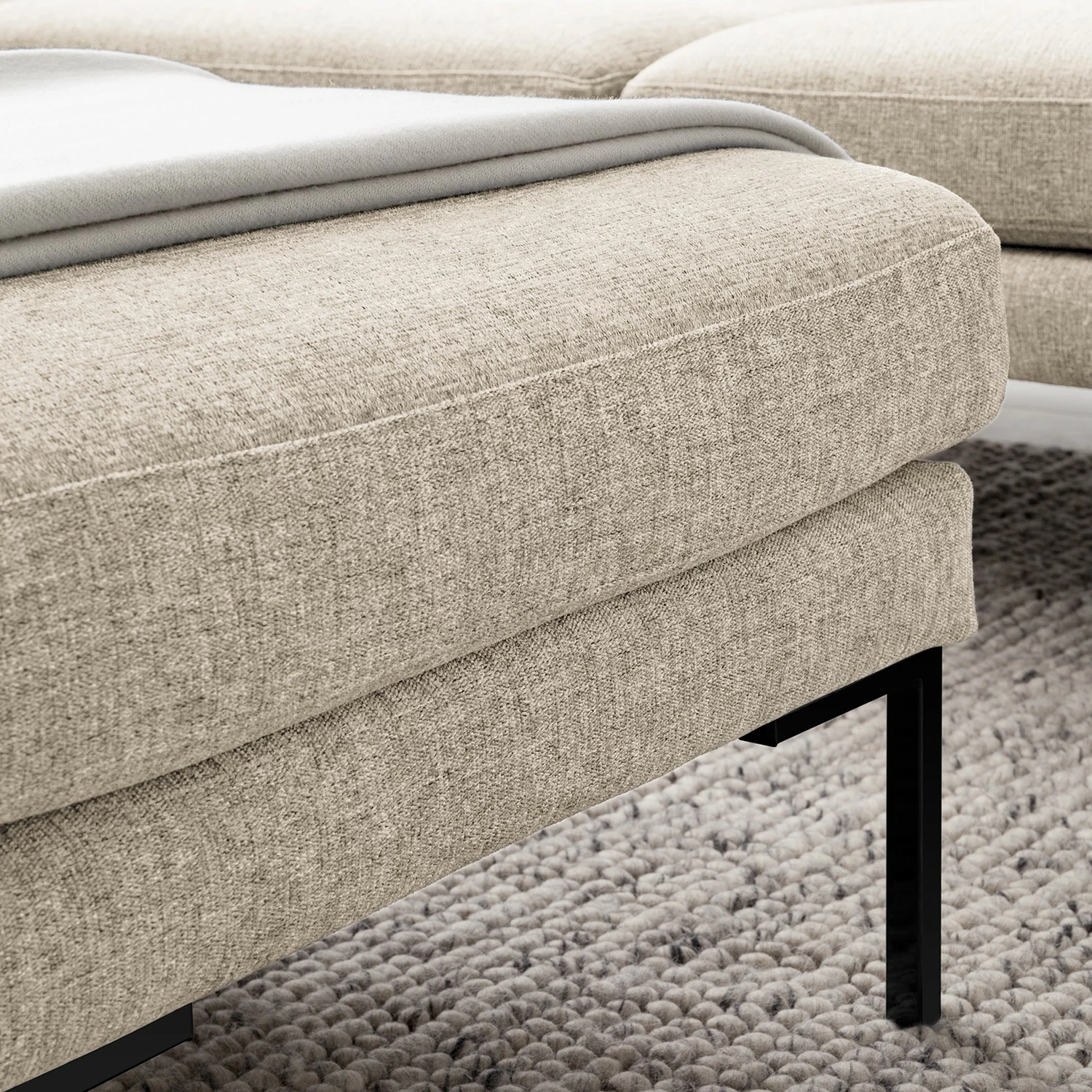 Fredriks Hocker Bellaire - Mischgewebe - Hellbeige - Schwarz 6 Fredriks Hocker Bellaire - Mischgewebe - Hellbeige - Schwarz – Bild 6