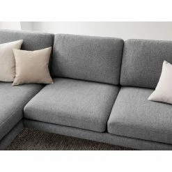 Fredriks Ecksofa Bellaire - Mischgewebe - Grau - Longchair davorstehend links - Silber -WOHNZIMMERMÖBEL Verkäufe 1000209734 201110 13550700464 DETAILS P000000001000209734