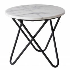 Studio Copenhagen Beistelltisch Menou I - Marmor / Metall - Marmor Weiß / Schwarz