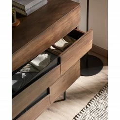 Red Living Kommode Kluuvi I - Echtholzfurnier - Walnuss / Schwarz -WOHNZIMMERMÖBEL Verkäufe 1000210871 200824 12200100008 DETAILS P000000001000210871