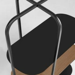 Red Living Regal Laukaa - Stahl / Echtholzfurnier - Schwarz / Walnuss -WOHNZIMMERMÖBEL Verkäufe 1000210882 200625 07314700004 DETAILS P000000001000210882