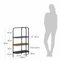 Red Living Regal Laukaa - Stahl / Echtholzfurnier - Schwarz / Walnuss -WOHNZIMMERMÖBEL Verkäufe 1000210882 200625 07315000006 SKETCH DETAILS P000000001000210882 sketch