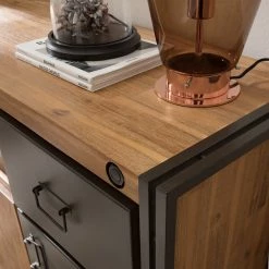 Ars manufacti Sideboard Manchester VII - Akazie massiv / Metall - Akazie / Anthrazit -WOHNZIMMERMÖBEL Verkäufe 1000210965 210121 12574800032 DETAILS P000000001000210965