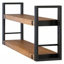 Ars manufacti Wandregal Manchester II - Akazie massiv / Metall - Akazie / Anthrazit -WOHNZIMMERMÖBEL Verkäufe 1000210966 201012 13341900020 DETAILS P000000001000210966