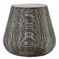 Jack & Alice Beistelltisch Crossett I - Aluminium / Eisen / Messing Antik / Schwarz