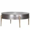 Jack & Alice Couchtisch Cumby I - Aluminium - Silber Antik / Messing Antik