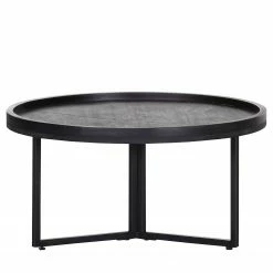 Naturoo Couchtisch Brookwood III - Echtsteinfurnier / Metall - Schiefer / Schwarz