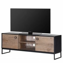 Red Living TV-Lowboard Bayamon - Eiche & Akazie massiv / Metall - Eiche / Schwarz