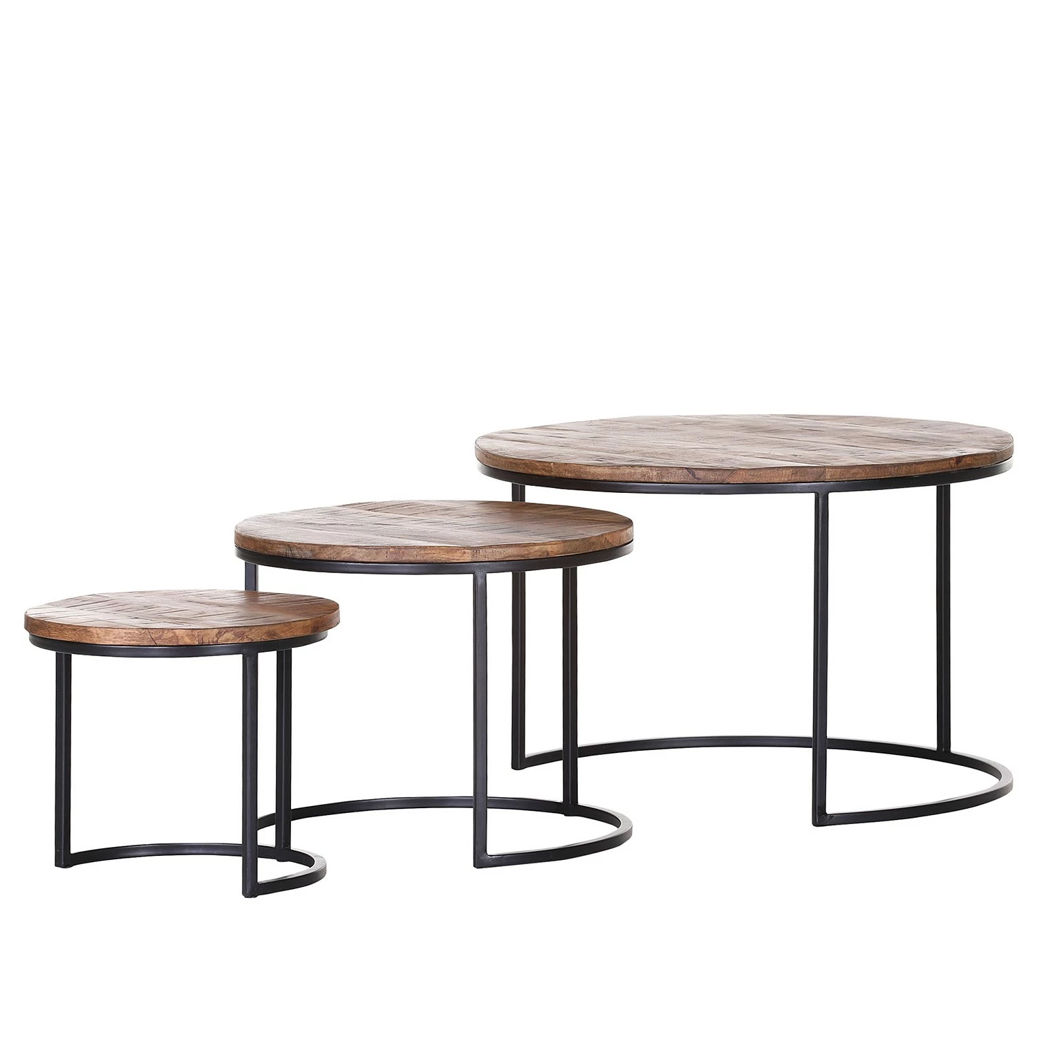 Red Living Beistelltisch Daggett II (3er-Set) - Mango massiv / Metall - Mango / Schwarz 1 Red Living Beistelltisch Daggett II (3er-Set) - Mango massiv / Metall - Mango / Schwarz