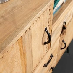 Red Living Kommode Latta - Mango massiv / Metall - Mango / Schwarz -WOHNZIMMERMÖBEL Verkäufe 1000211450 220316 031 DETAILS P000000001000211450