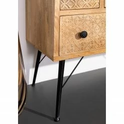 Red Living Kommode Latta - Mango massiv / Metall - Mango / Schwarz -WOHNZIMMERMÖBEL Verkäufe 1000211450 220316 032 DETAILS P000000001000211450