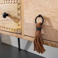 Red Living Sideboard Latta - Mango massiv / Metall - Mango / Schwarz -WOHNZIMMERMÖBEL Verkäufe 1000211455 220316 031 DETAILS P000000001000211455