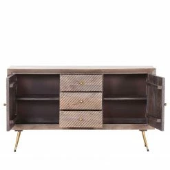 Naturoo Sideboard Turlock - Mango massiv / Metall - Mango / Gold -WOHNZIMMERMÖBEL Verkäufe 1000211467 200504 13495000234 DETAILS P000000001000211467