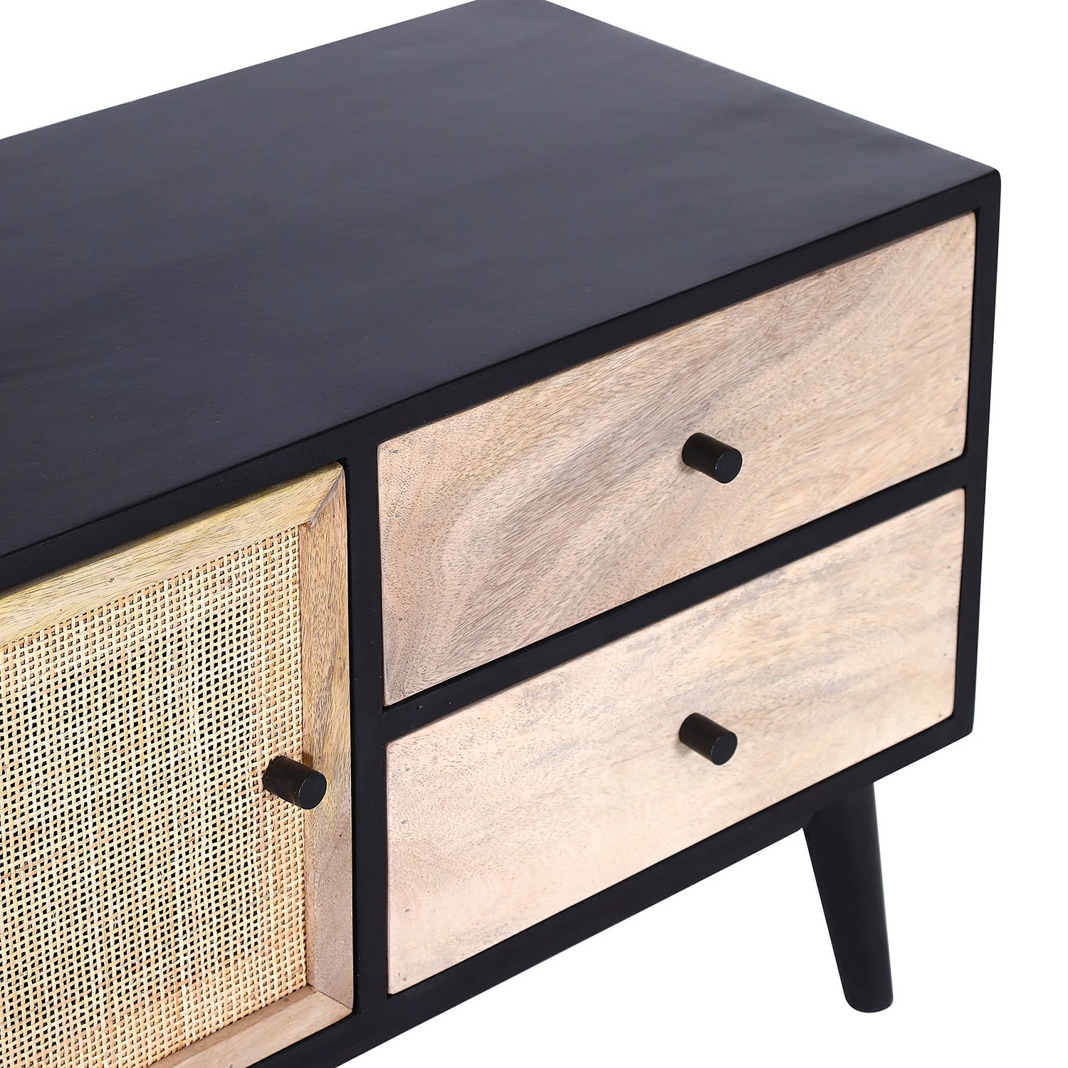 Red Living TV-Lowboard Lexham I - Mango massiv / Rattan - Mango / Mango Schwarz 2 Red Living TV-Lowboard Lexham I - Mango massiv / Rattan - Mango / Mango Schwarz – Bild 2