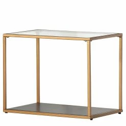 Loftscape Beistelltisch Carrabelle II - Glas / Metall - Grau / Gold