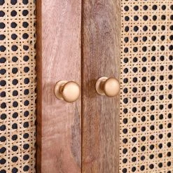 Naturoo Highboard Nyack - Mango massiv / Wiener Geflecht - Mango / Gold -WOHNZIMMERMÖBEL Verkäufe 1000211487 200504 13495600293 DETAILS P000000001000211487