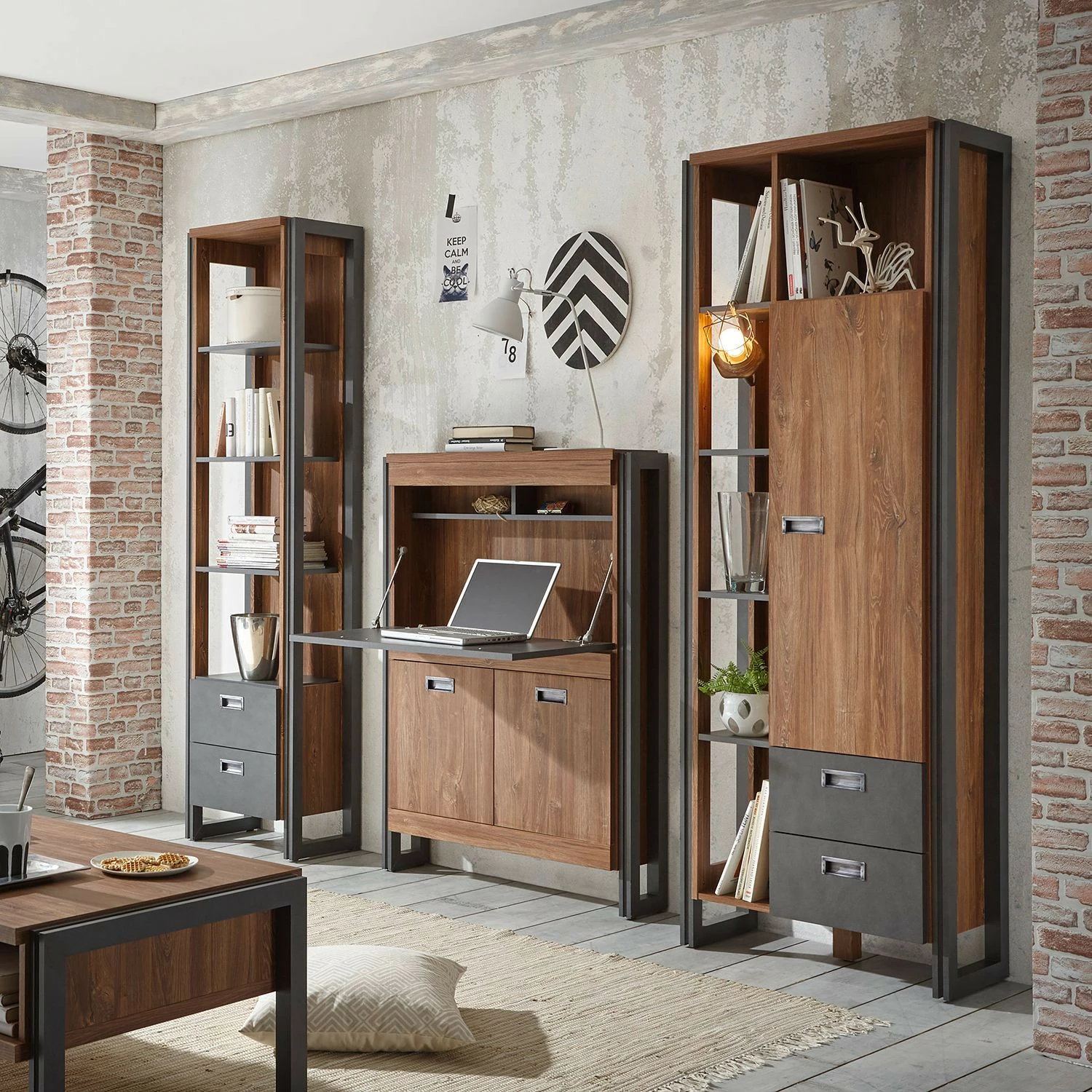 Ars manufacti Regal Marton V - Eiche Stirling Dekor / Anthrazit 2 Ars manufacti Regal Marton V - Eiche Stirling Dekor / Anthrazit – Bild 2