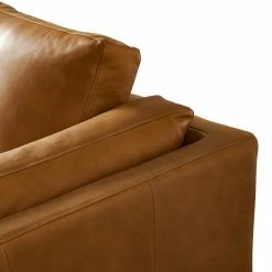 Studio Copenhagen Wohnlandschaft COSO Classic+ - Echtleder Taru: Hellbraun - Longchair davorstehend rechts / Ottomane links - Bettkasten - Chrom glänzend -WOHNZIMMERMÖBEL Verkäufe 1000212033 200811 17221401094 DETAILS P000000001000212033