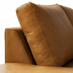 Studio Copenhagen Wohnlandschaft COSO Classic+ - Echtleder Taru: Hellbraun - Longchair davorstehend rechts / Ottomane links - Bettkasten - Chrom glänzend -WOHNZIMMERMÖBEL Verkäufe 1000212033 200811 17221401095 DETAILS P000000001000212033