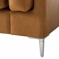 Studio Copenhagen Wohnlandschaft COSO Classic+ - Echtleder Taru: Hellbraun - Longchair davorstehend rechts / Ottomane links - Bettkasten - Chrom glänzend -WOHNZIMMERMÖBEL Verkäufe 1000212033 200811 17222001106 DETAILS P000000001000212033