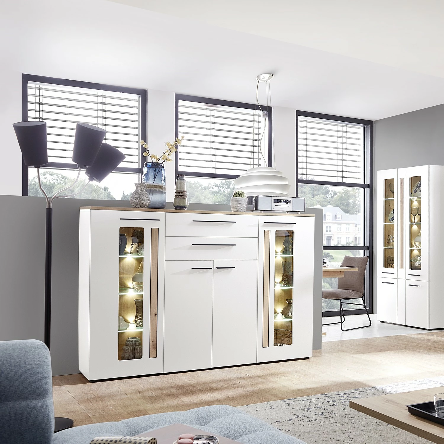 Red Living Highboard Parolin - Inkl. Beleuchtung - Weiß 5 Red Living Highboard Parolin - Inkl. Beleuchtung - Weiß – Bild 5