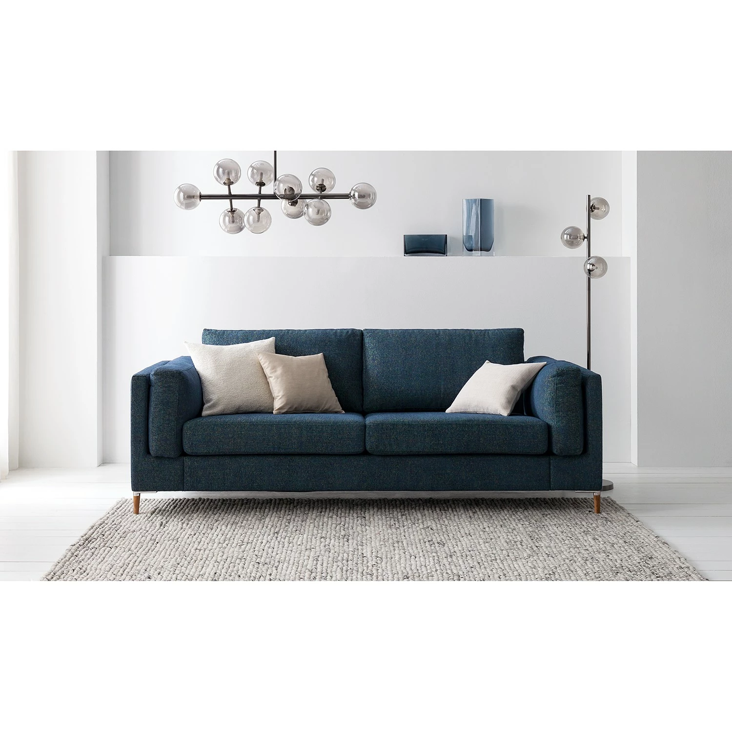 Studio Copenhagen 2,5-Sitzer Sofa COSO Classic+ - Chenille Rufi: Blau - Eiche Dunkel 3 Studio Copenhagen 2,5-Sitzer Sofa COSO Classic+ - Chenille Rufi: Blau - Eiche Dunkel – Bild 3