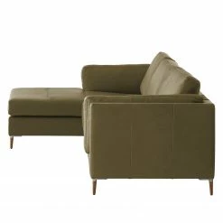 Studio Copenhagen Ecksofa COSO Classic+ mit Longchair - Echtleder Taru: Olivgrün - Breite: 287 cm - Longchair davorstehend links - Eiche Dunkel -WOHNZIMMERMÖBEL Verkäufe 1000212812 200825 13292900294 DETAILS P000000001000212812