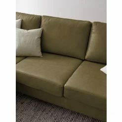 Studio Copenhagen Ecksofa COSO Classic+ mit Longchair - Echtleder Taru: Olivgrün - Breite: 287 cm - Longchair davorstehend links - Eiche Dunkel -WOHNZIMMERMÖBEL Verkäufe 1000212812 201008 13334800132 DETAILS P000000001000212812