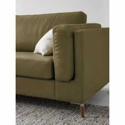 Studio Copenhagen Ecksofa COSO Classic+ mit Longchair - Echtleder Taru: Olivgrün - Breite: 287 cm - Longchair davorstehend links - Eiche Dunkel -WOHNZIMMERMÖBEL Verkäufe 1000212812 201008 13334800134 DETAILS P000000001000212812