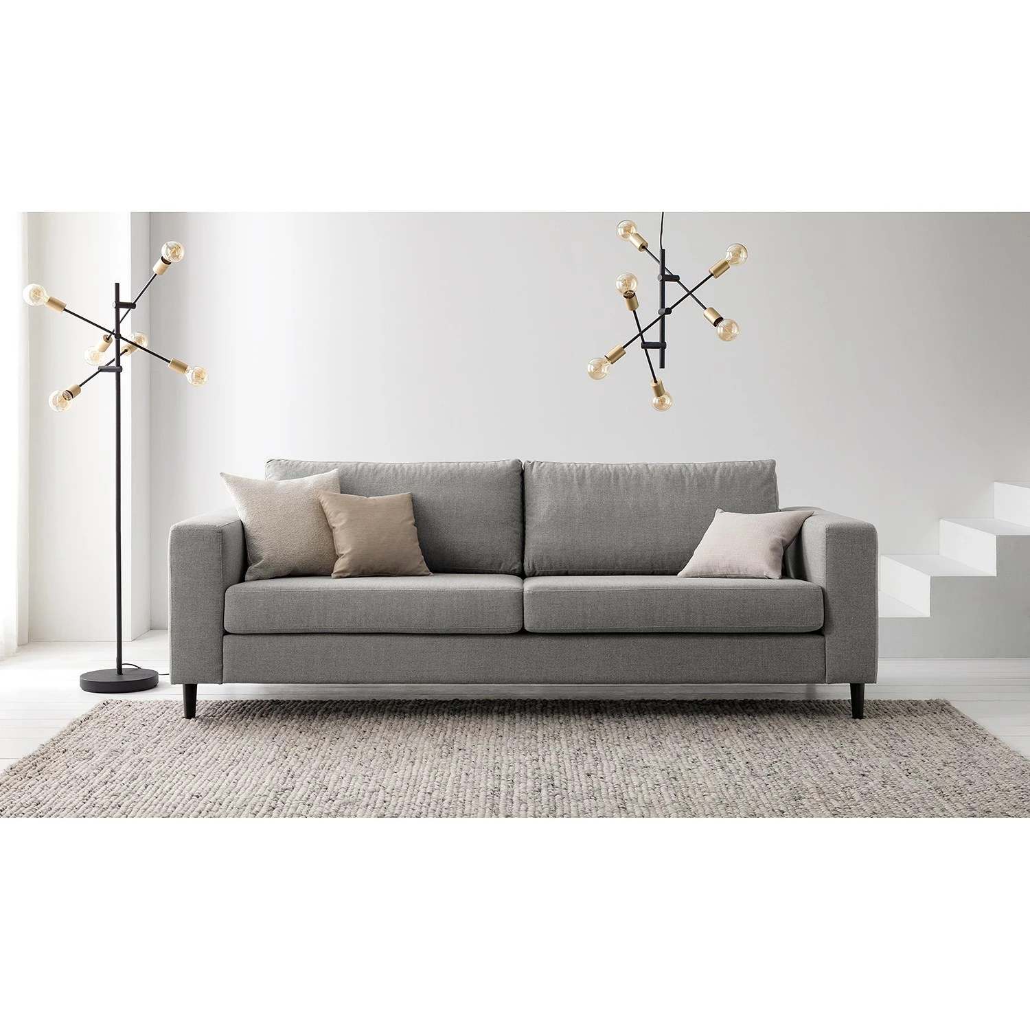 Studio Copenhagen 3-Sitzer Sofa COSO Classic - Webstoff Milan: Hellgrau - Buche 3 Studio Copenhagen 3-Sitzer Sofa COSO Classic - Webstoff Milan: Hellgrau - Buche – Bild 3