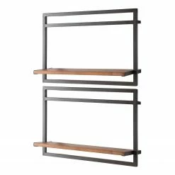 Ars manufacti Wandregal-Set Manchester V (7-teilig) - Akazie massiv / Metall - Akazie / Anthrazit -WOHNZIMMERMÖBEL Verkäufe 1000213201 200527 13211300036 DETAILS P000000001000213201