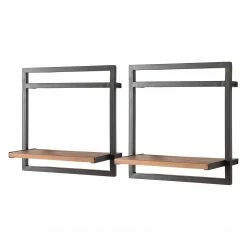 Ars manufacti Wandregal-Set Manchester V (7-teilig) - Akazie massiv / Metall - Akazie / Anthrazit -WOHNZIMMERMÖBEL Verkäufe 1000213201 200527 13211500037 DETAILS P000000001000213201