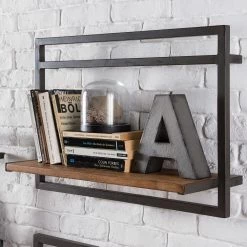 Ars manufacti Wandregal-Set Manchester V (7-teilig) - Akazie massiv / Metall - Akazie / Anthrazit -WOHNZIMMERMÖBEL Verkäufe 1000213201 200527 13212200041 DETAILS P000000001000213201