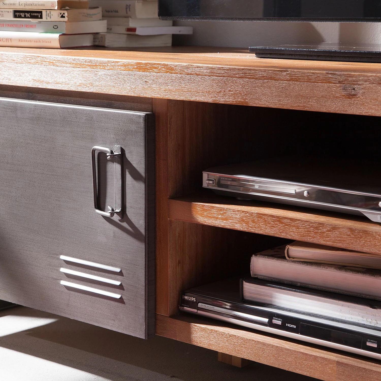 Ars manufacti Wohnkombination Manchester III (3-tlg) - Akazie massiv / Metall - Akazie / Anthrazit 15 Ars manufacti Wohnkombination Manchester III (3-tlg) - Akazie massiv / Metall - Akazie / Anthrazit – Bild 15