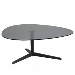 Red Living Couchtisch Mandan I - Glas / Metall - Dunkelgrau / Schwarz