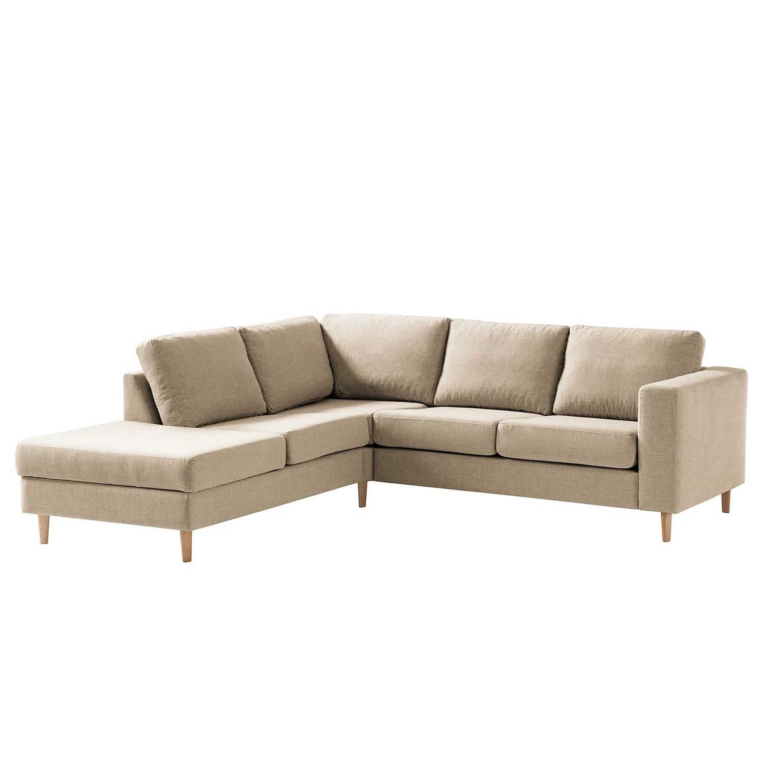 Studio Copenhagen Ecksofa COSO Classic mit Ottomane - Webstoff Milan: Beige - Breite: 238 cm - Ottomane davorstehend links - Bettkasten - Esche 1 Studio Copenhagen Ecksofa COSO Classic mit Ottomane - Webstoff Milan: Beige - Breite: 238 cm - Ottomane davorstehend links - Bettkasten - Esche