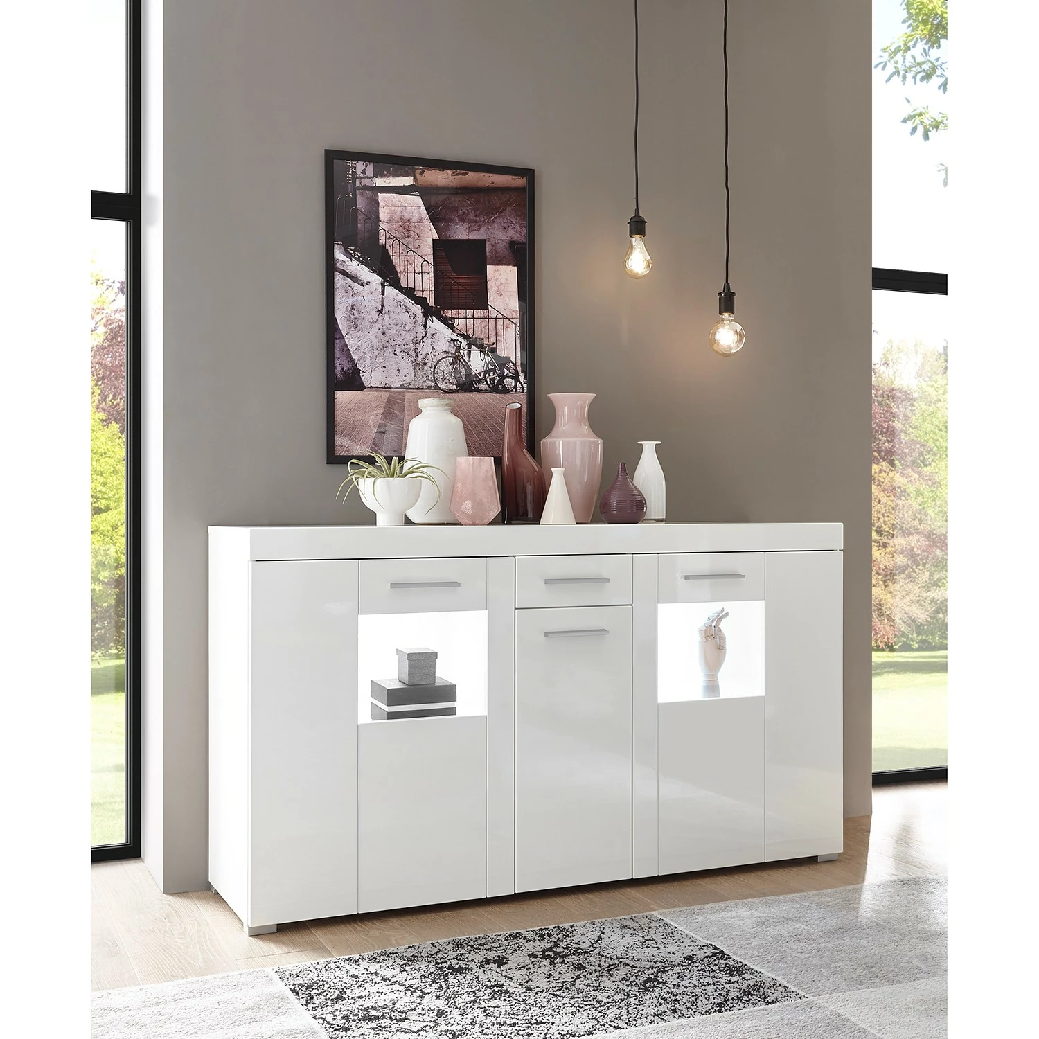 Loftscape Sideboard Cely - Hochglanz Weiß / Matt Weiß 2 Loftscape Sideboard Cely - Hochglanz Weiß / Matt Weiß – Bild 2