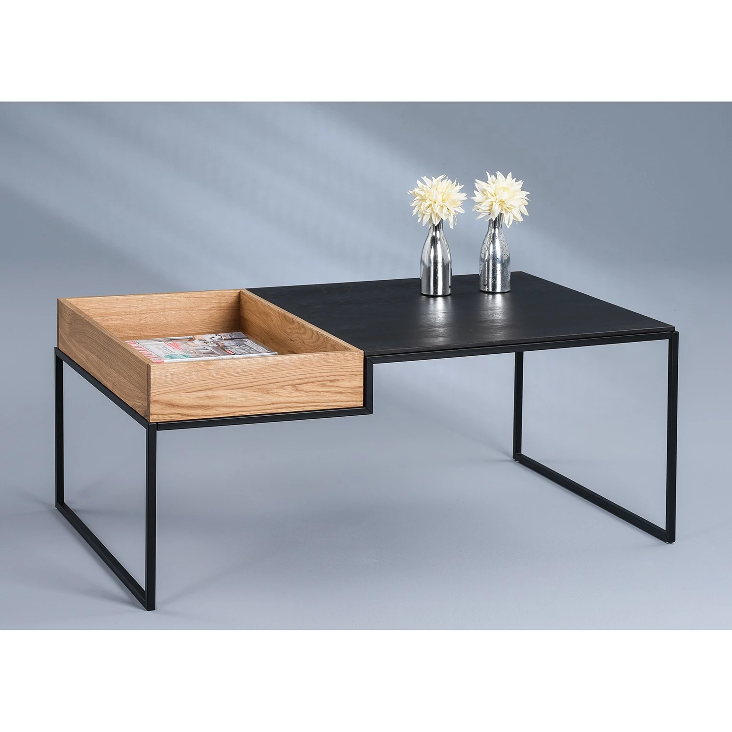 Loftscape Couchtisch Cornell - Eiche massiv / Metall - Eiche / Schwarz 2 Loftscape Couchtisch Cornell - Eiche massiv / Metall - Eiche / Schwarz – Bild 2