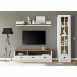 Norrwood Wohnwand Proville II (3-teilig) - Eiche Weiß Dekor / Eiche Dekor