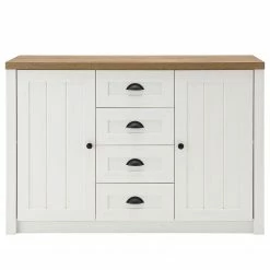 Norrwood Wohnwand Proville IV (4-teilig) - Eiche Weiß Dekor / Eiche Dekor -WOHNZIMMERMÖBEL Verkäufe 1000214306 200527 07011000130 DETAILS P000000001000214306