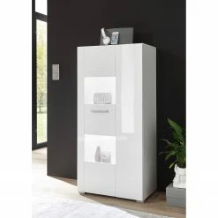 Loftscape Wohnwand Cely I (4-teilig) - Hochglanz Weiß / Matt Weiß -WOHNZIMMERMÖBEL Verkäufe 1000214312 200527 07012600143 MOOD DETAILS P000000001000214312 mood