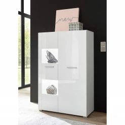 Loftscape Wohnwand Cely II (4-teilig) - Hochglanz Weiß / Matt Weiß -WOHNZIMMERMÖBEL Verkäufe 1000214313 200527 07015800166 MOOD DETAILS P000000001000214313 mood