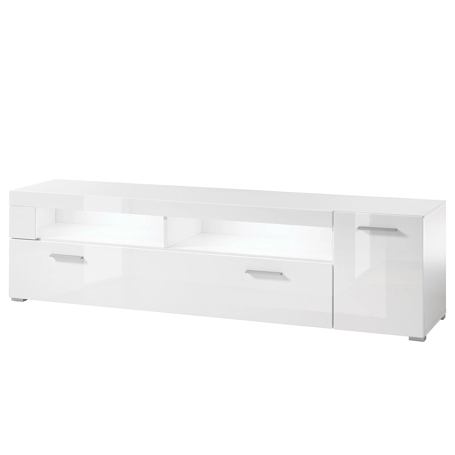 Loftscape Wohnwand Cely III (4-teilig) - Hochglanz Weiß / Matt Weiß 13 Loftscape Wohnwand Cely III (4-teilig) - Hochglanz Weiß / Matt Weiß – Bild 13