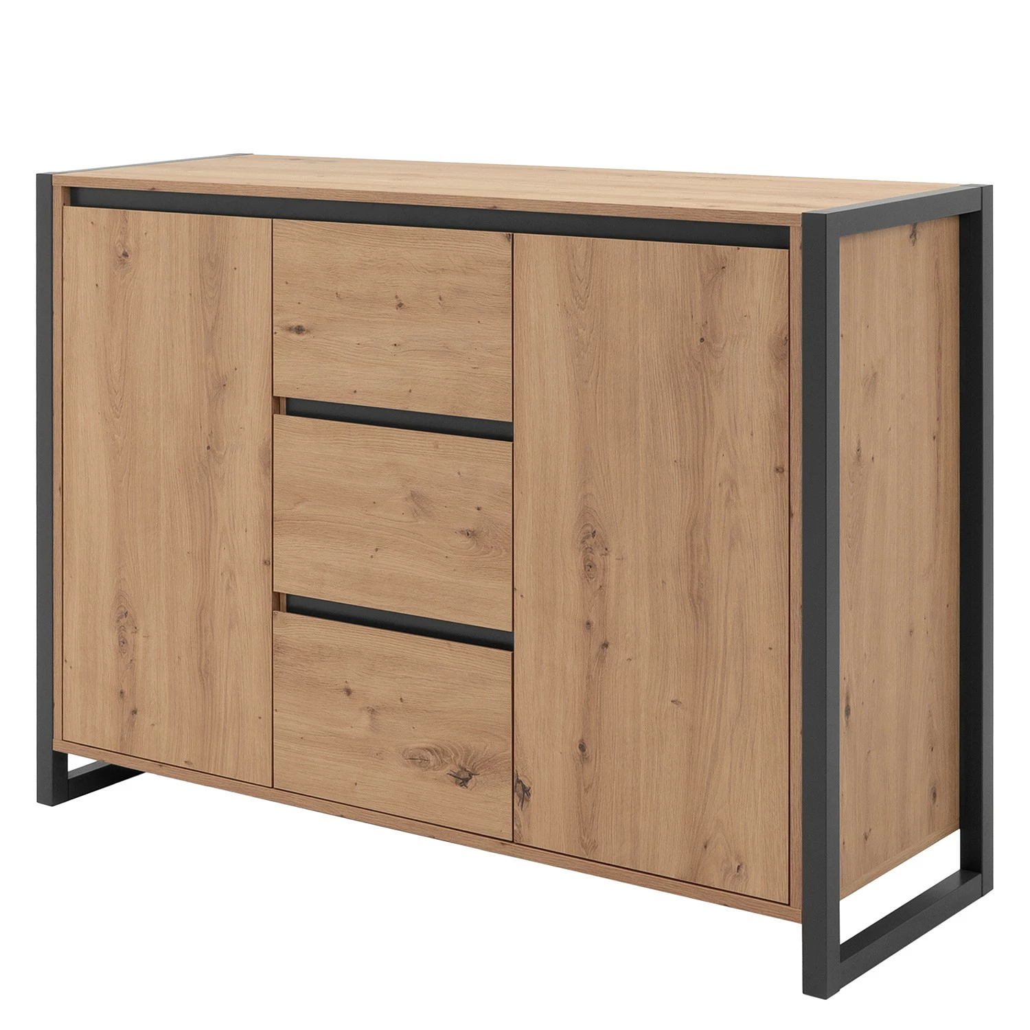Red Living Kommode Denville II - Eiche Artisan Dekor / Anthrazit 1 Red Living Kommode Denville II - Eiche Artisan Dekor / Anthrazit