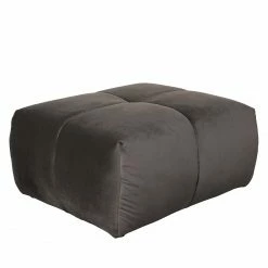 Jack & Alice Polsterhocker Malter - Samt - Dunkelgrau