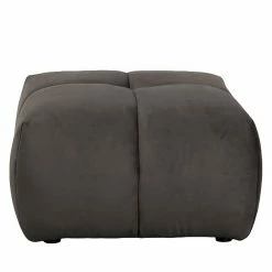 Jack & Alice Polsterhocker Malter - Samt - Dunkelgrau -WOHNZIMMERMÖBEL Verkäufe 1000215179 200724 14070300018 DETAILS P000000001000215179