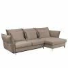 Fredriks Ecksofa Carrboro - Samt - Cappuccino - Longchair davorstehend rechts