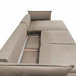 Fredriks Ecksofa Carrboro - Samt - Cappuccino - Longchair davorstehend rechts -WOHNZIMMERMÖBEL Verkäufe 1000215209 200724 14085400162 DETAILS P000000001000215209