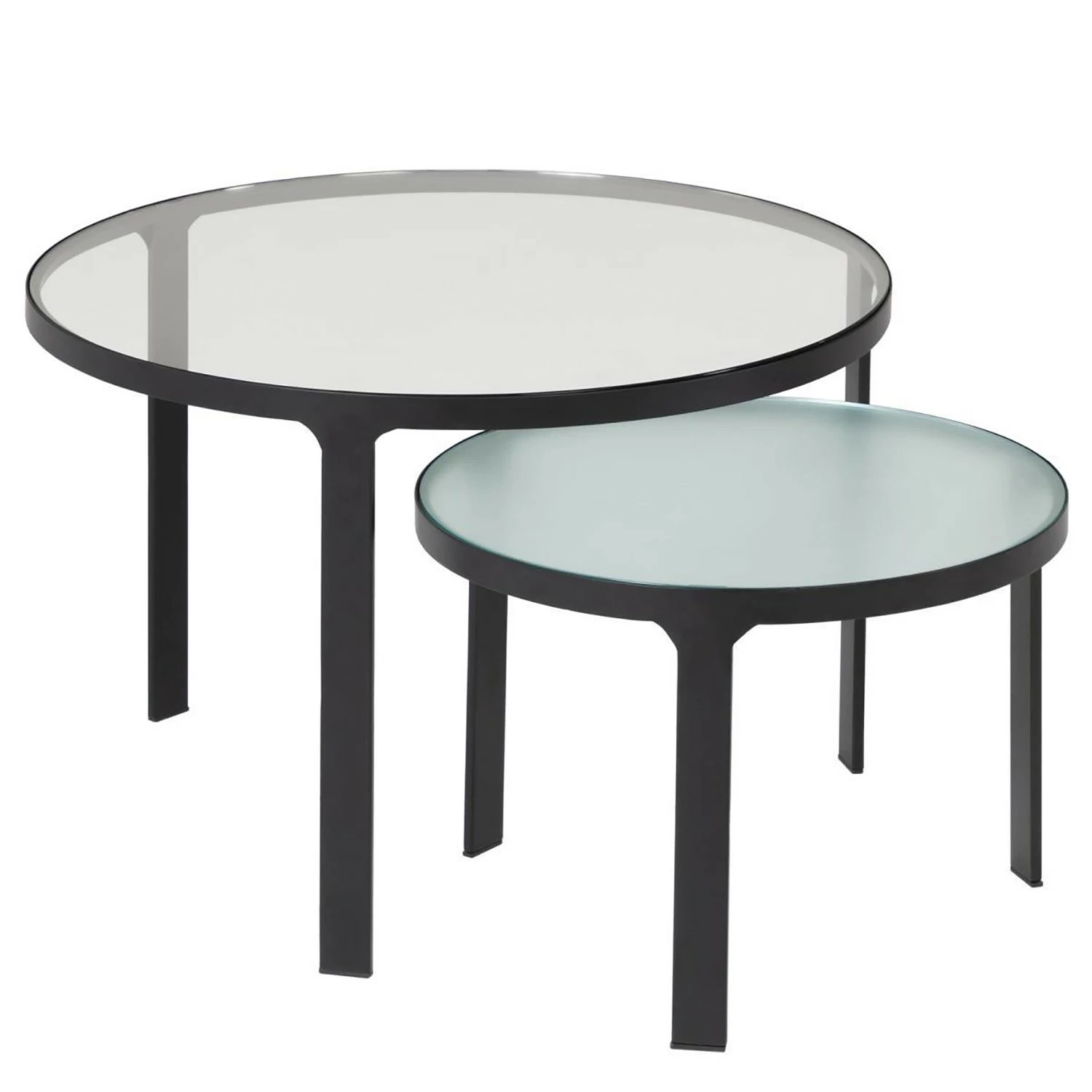 Norrwood Beistelltisch Gilman (2er Set) - Glas / Metall - Schwarz 1 Norrwood Beistelltisch Gilman (2er Set) - Glas / Metall - Schwarz