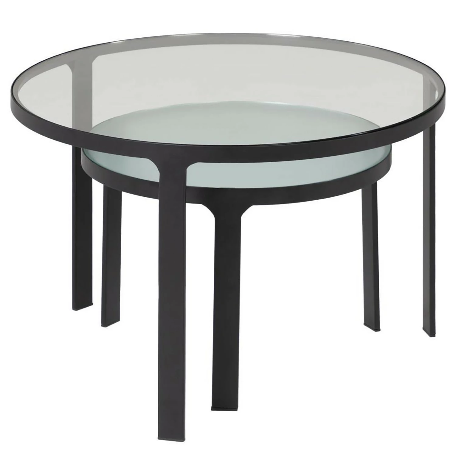 Norrwood Beistelltisch Gilman (2er Set) - Glas / Metall - Schwarz 2 Norrwood Beistelltisch Gilman (2er Set) - Glas / Metall - Schwarz – Bild 2